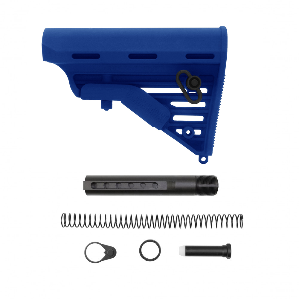AR-15 Blackhawk Knoxx Six Position Buffer Tube Kit -Mil-Spec- 3 Ounce |Cerakote Blue Flame